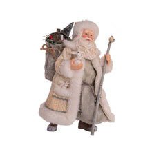 Load image into Gallery viewer, Kurt Adler 10.5&quot; Fabriché™ Snowy Woods Santa Figurine, White