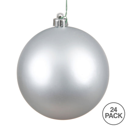 Vickerman 2.4" Silver Matte Ball Ornament, 24 per Bag, Plastic