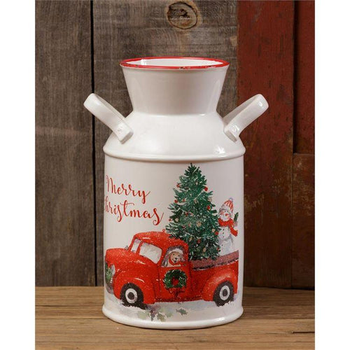 Audrey's Winter Farmhouse - Merry Christmas Milk Can, Dolomite by Audrey