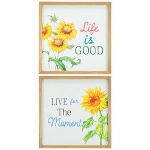 Hanna’s Handiworks Life Is Good Sunflower Sign Set Of 2 Assortment