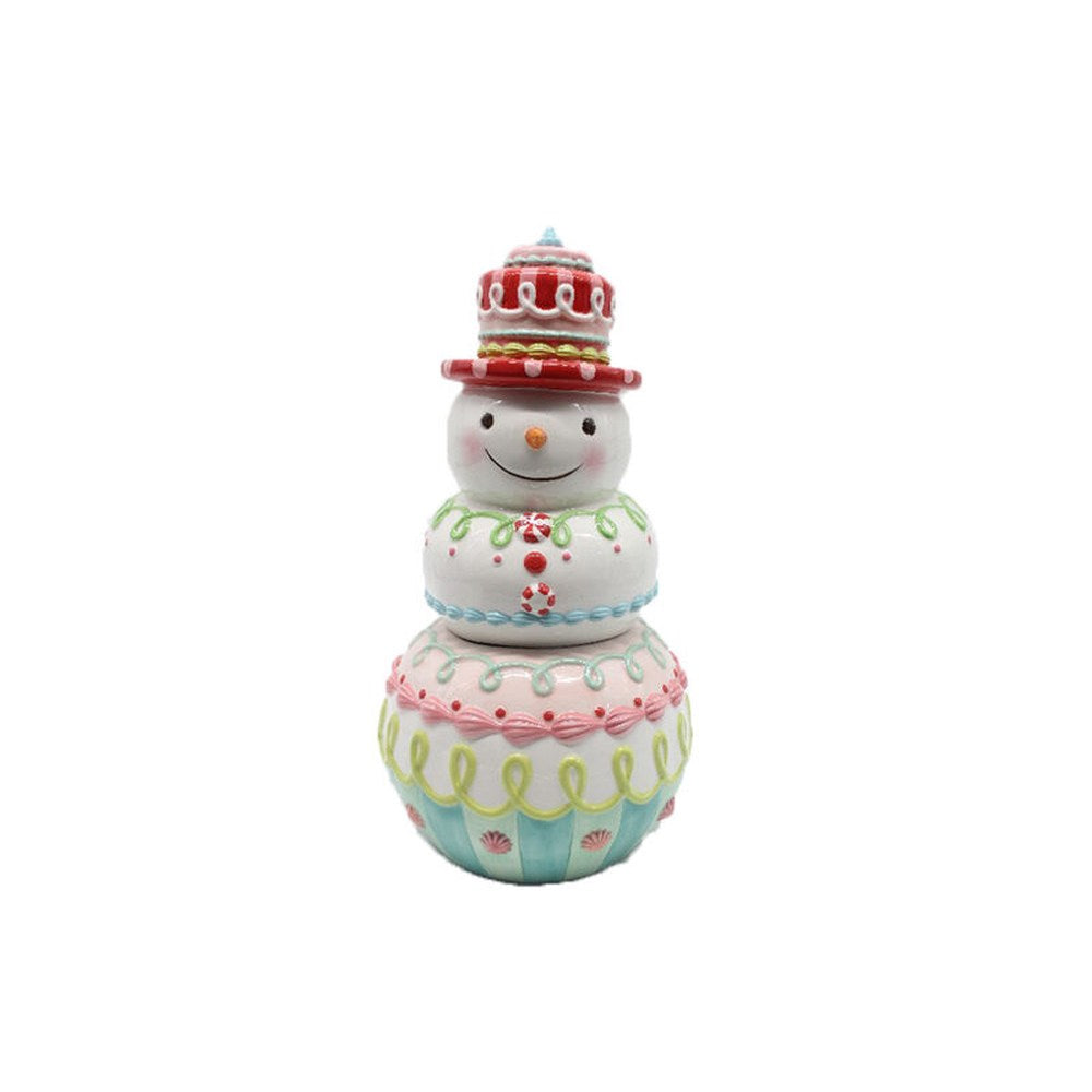 December Diamonds Snowman Cookie Jar Figurine