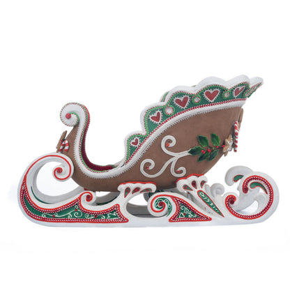 Katherine's Collection Seasoned Greetings Sleigh, 19.25x11.75x11 Inches, Green Resin