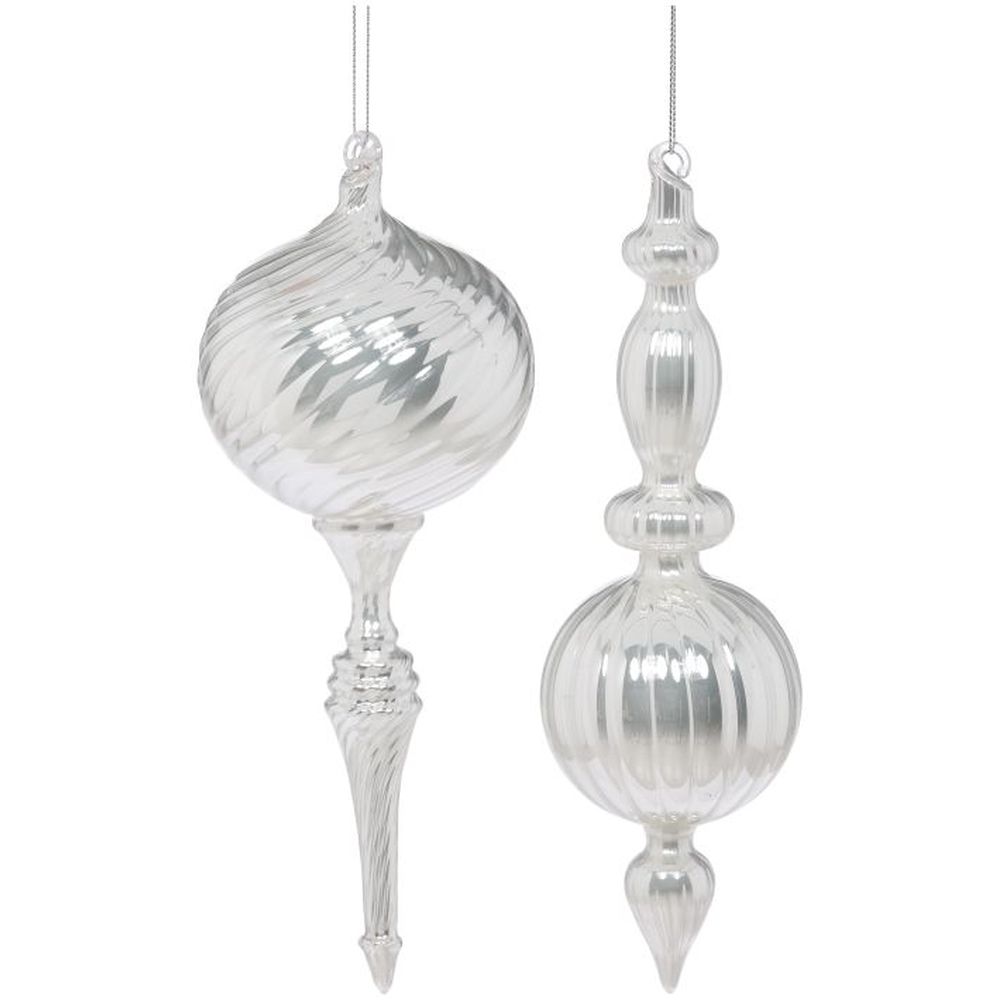 Mark Roberts 2021 Spiral Finial Ornaments, 10 inches, Assortment of 2