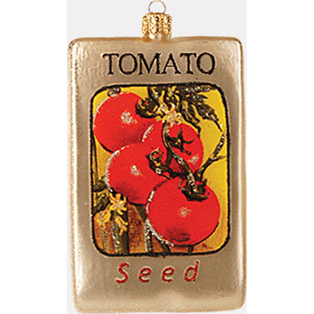 The Whitehurst Company Tomato Seed Bag Ornament - Glass Blown Holiday Decor