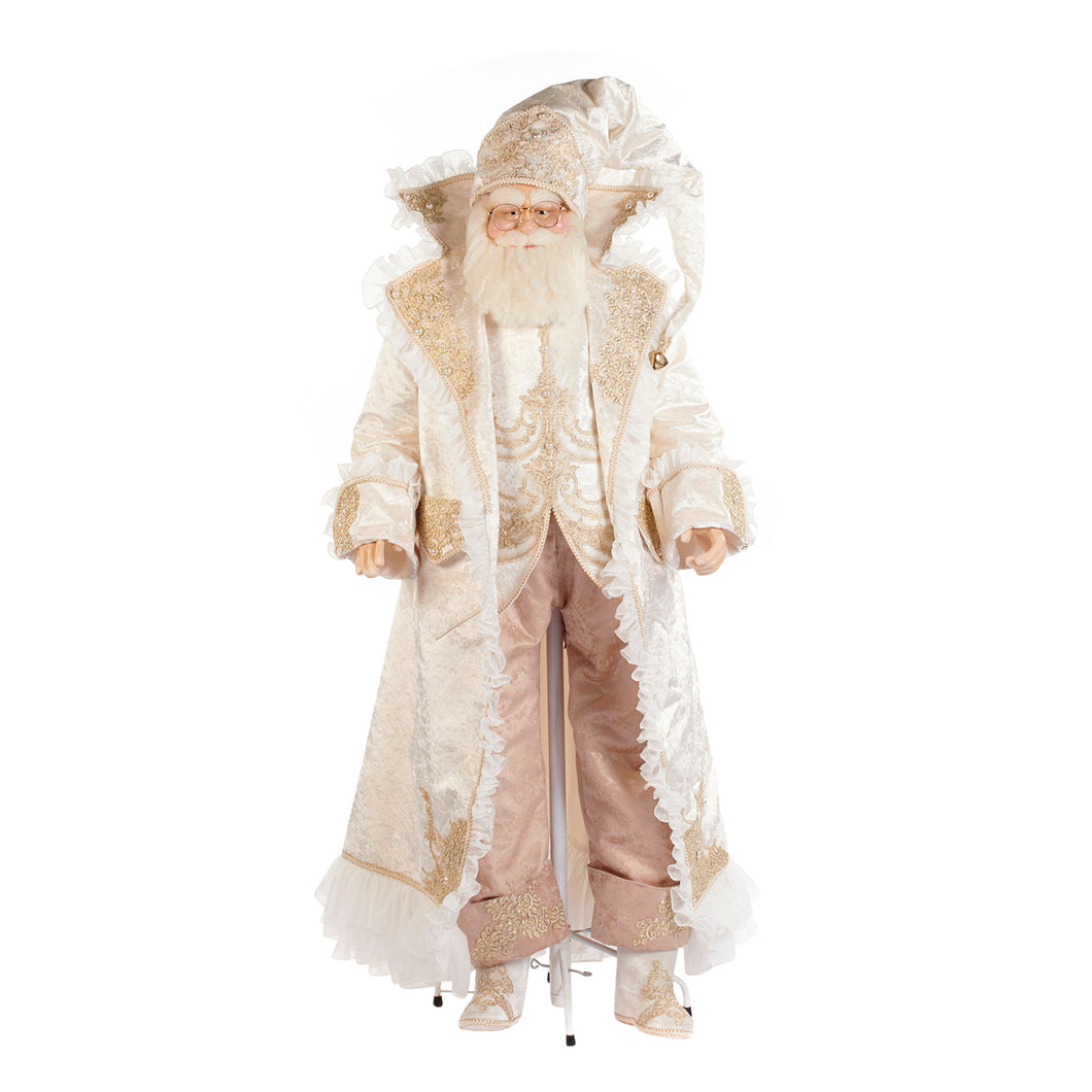 Goodwill Masked Ball Lifesize Santa With Stand Cream 170Cm