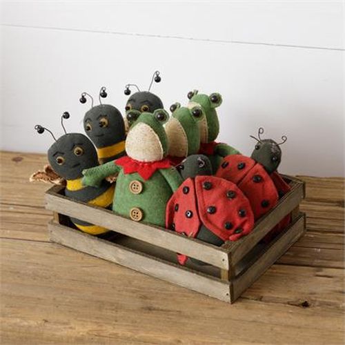 Your Heart's Delight Animal Crate - Bumblebee, Ladybug, Frog - Assortment of 9