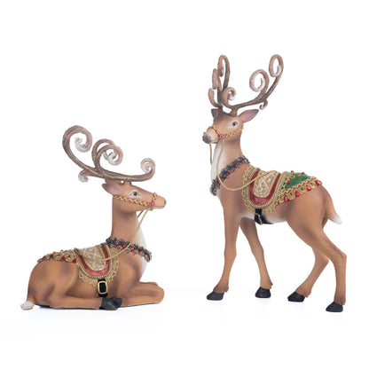 Katherine's Collection 2023 Christmas In The City Reindeer Set Of 2 Assortment Brown