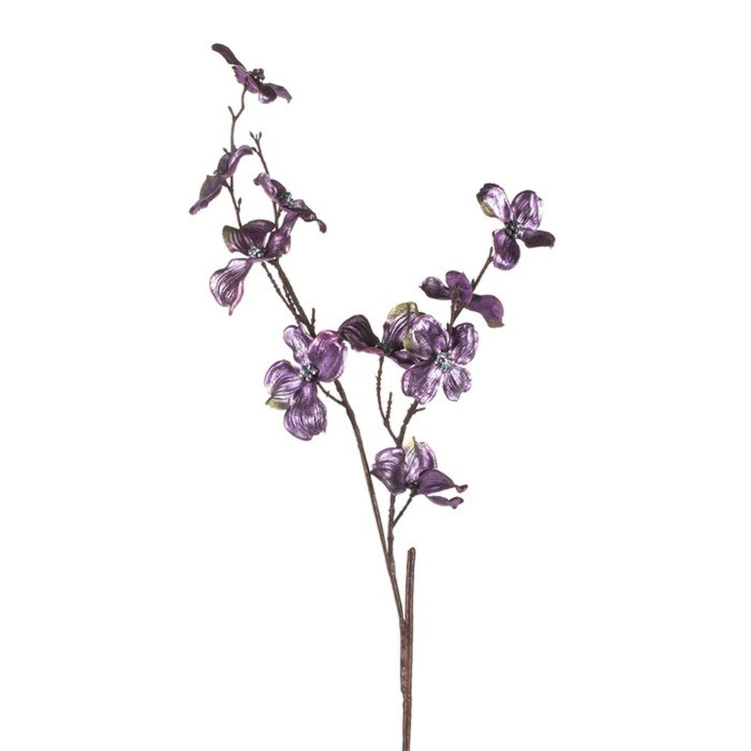 Goodwill Metallic Dogwood Flower Stem Purple 88Cm