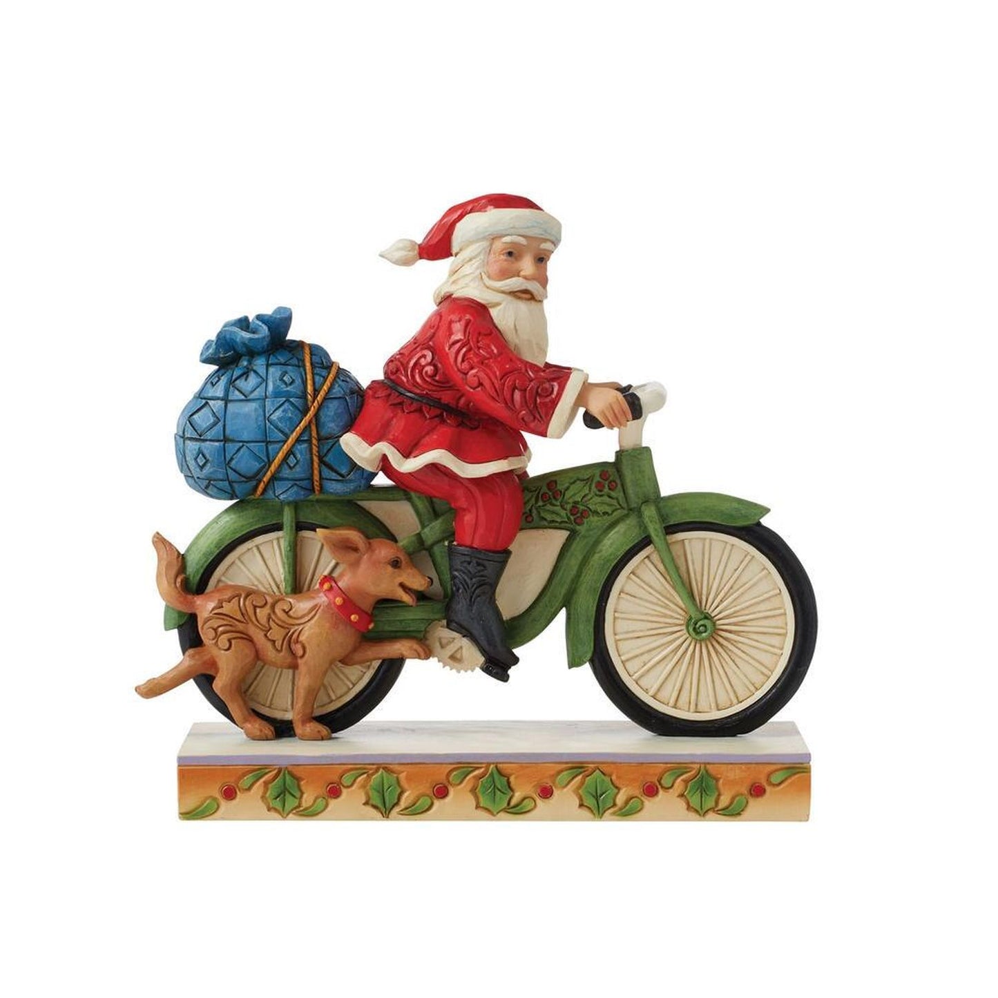 Enesco Jim Shore Heartwood Creek Santa Riding Bicycle Figurine