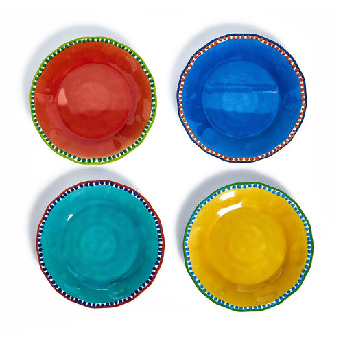 Two's Company Color Play Set Of 4 Dinner Plates