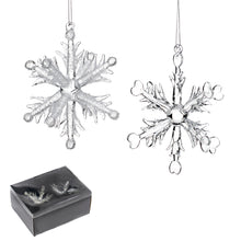 Load image into Gallery viewer, Goodwill Glass 3D Snowflake Ornament Box Of 2 12Cm