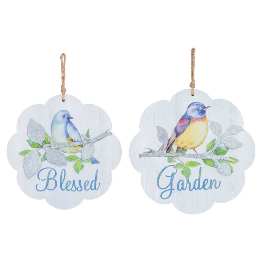 Hanna’s Handiworks Blessed Garden Bird Branch Hanger Set Of 2 Assortment
