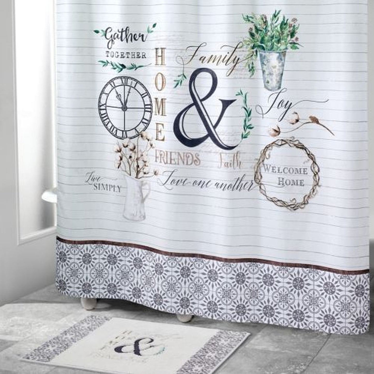Avanti Linens Modern Farmhouse Shower Curtain
