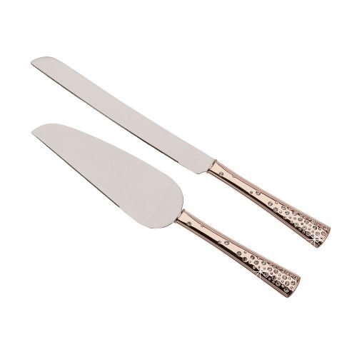 CGI "Galaxy" Rose Gold Knife with Server Set 13 Inches L