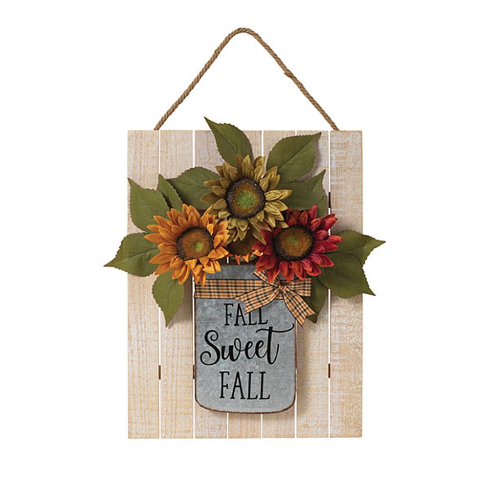 Gerson Company 16.5" Wood Harvest Wall Decor with Sunflowers