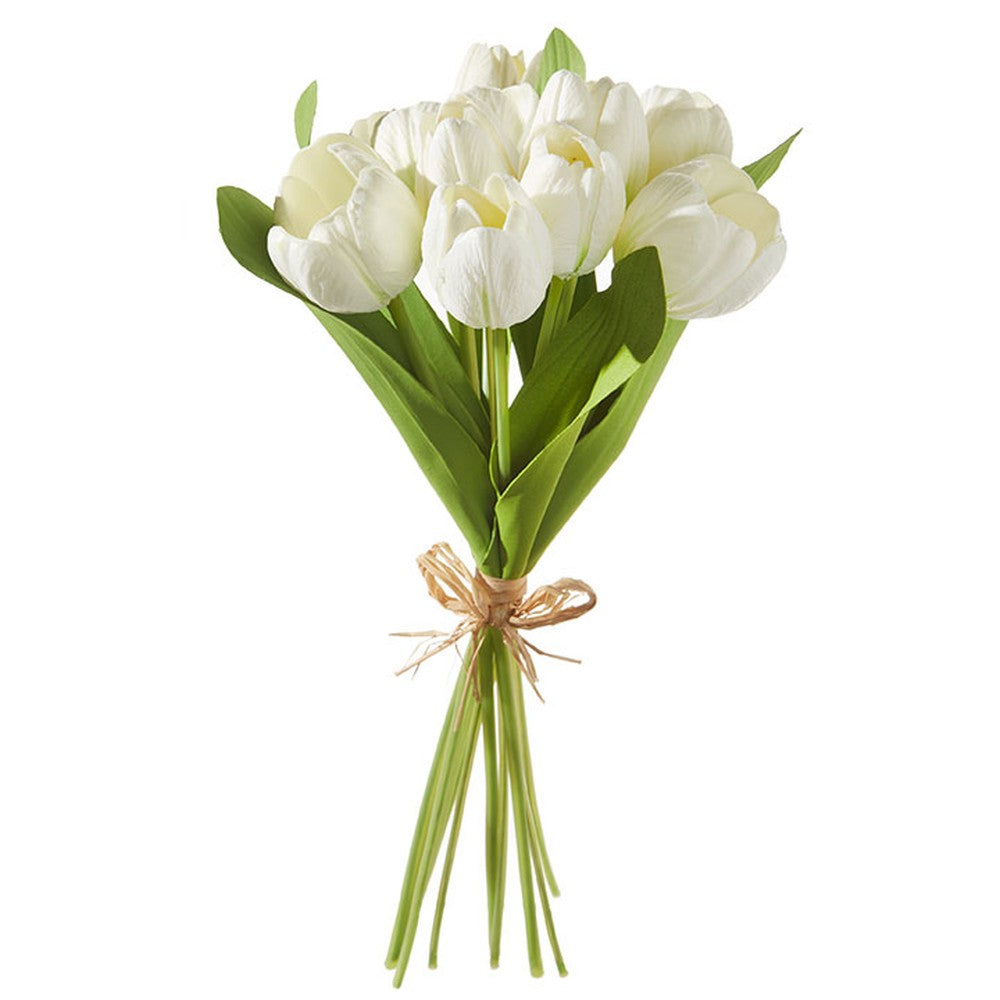 Raz Imports Botanical Farmhouse 15" Real Touch White Tulip Bundle
