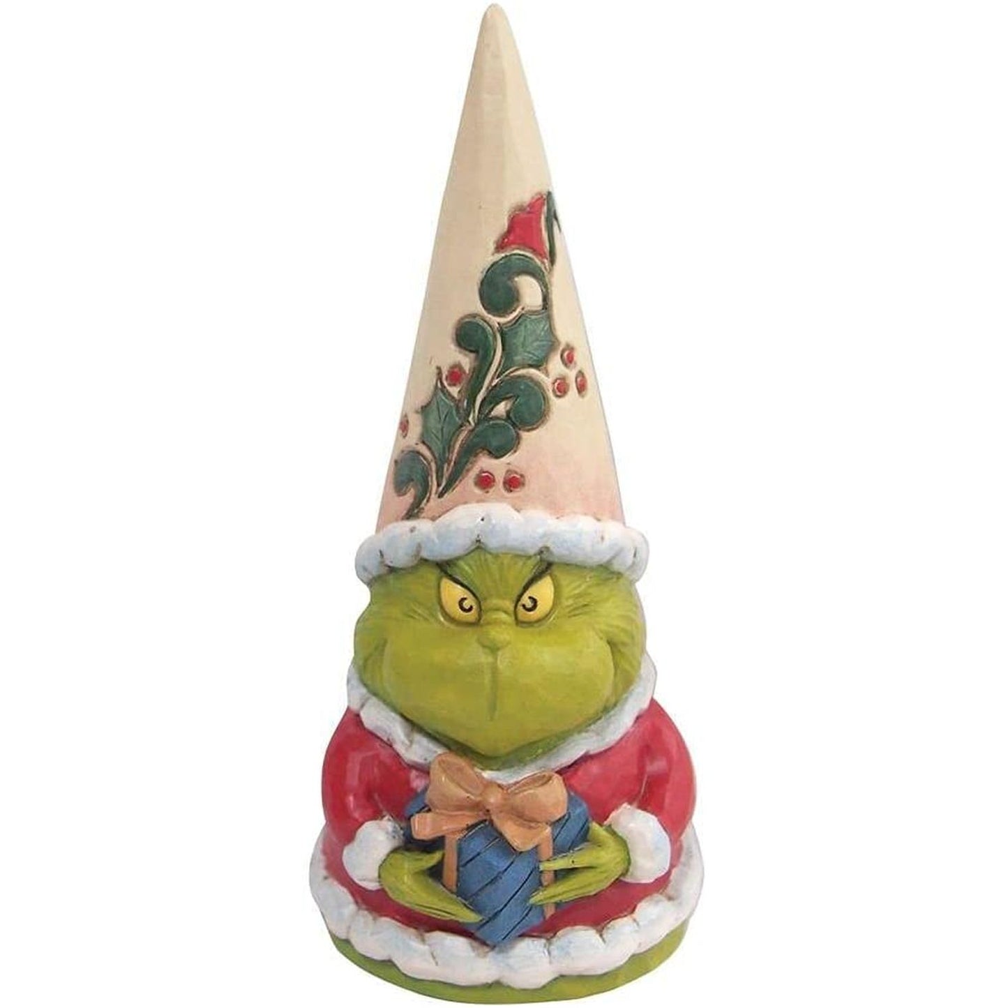 Enesco Grinch By Jim Shore Grinch Gnome Holding Present Figurine, 6"