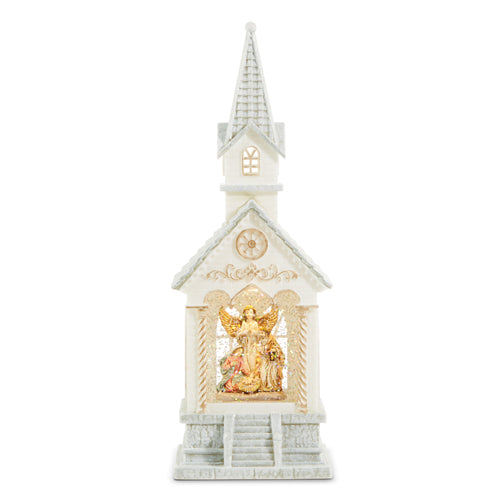 Raz Imports Holiday Water Lanterns 2023 11" Holy Family Lighted Water Church