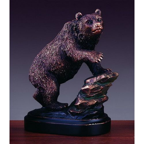 Treasure of Nature Bear on Rock Figurine, 4.5" x 6", Resin
