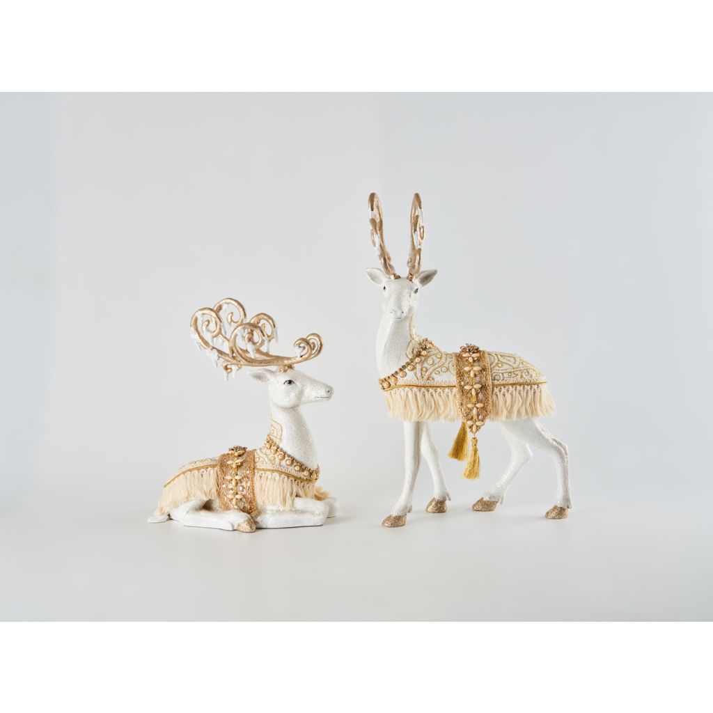 Katherine's Collection 2022 Comfort and Joy Winter Reindeer Figurine, Asst of 2
