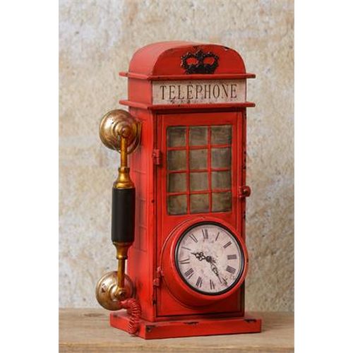 Your Heart's Delight Clock - Vintage Telephone Booth