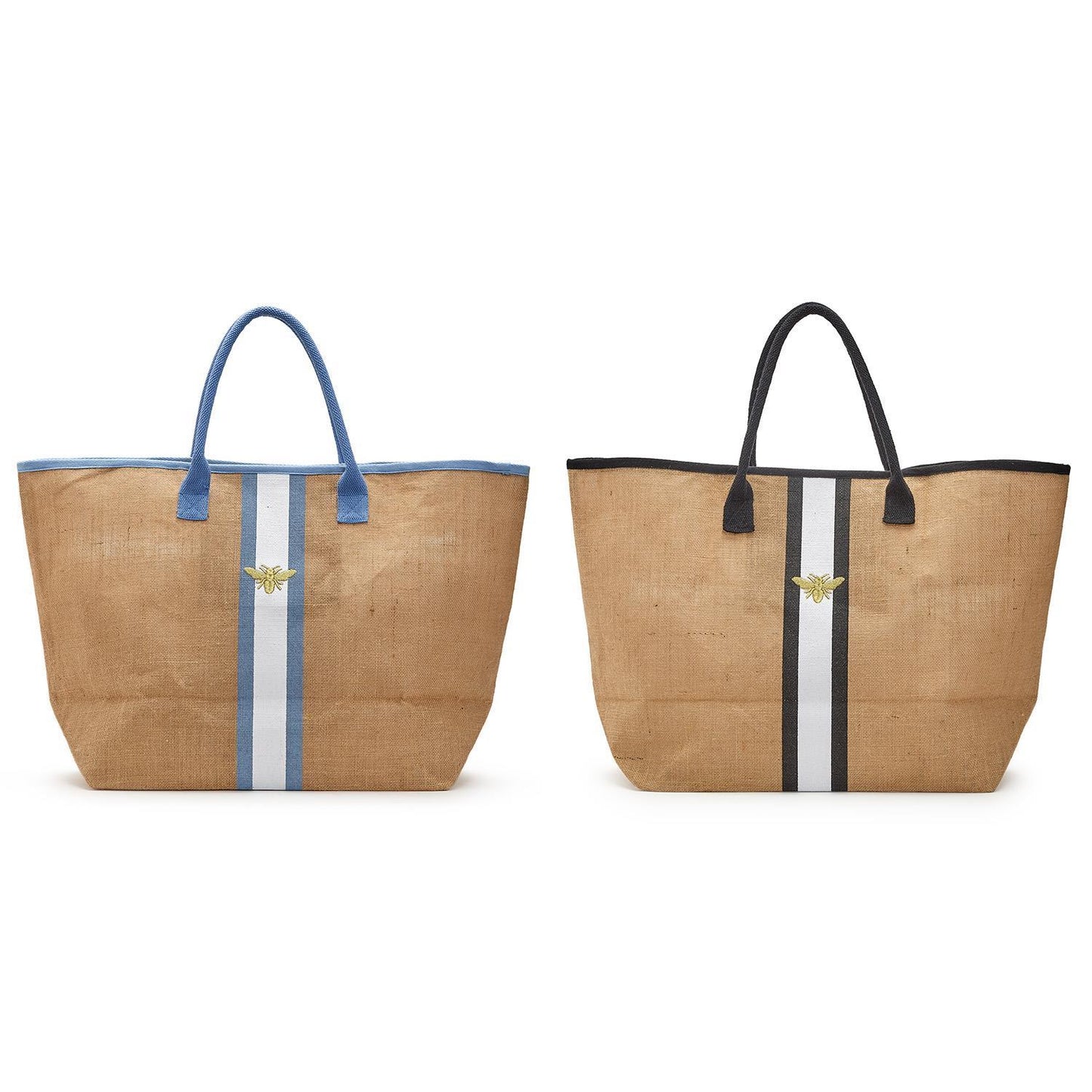 Two's Company Golden Bee Jute Tote Bag Assorted 2 Colors