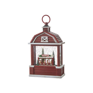 Raz Imports 2021 10.75-inch Reindeer Stable Lighted Water Barn