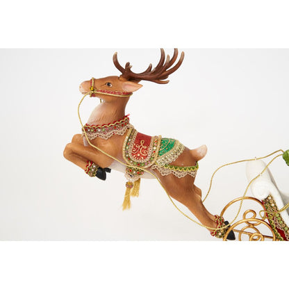 Katherine's Collection 2022 Santa & Reindeer Tabletop Figurine, 11.5"x8"x13.25" Resin