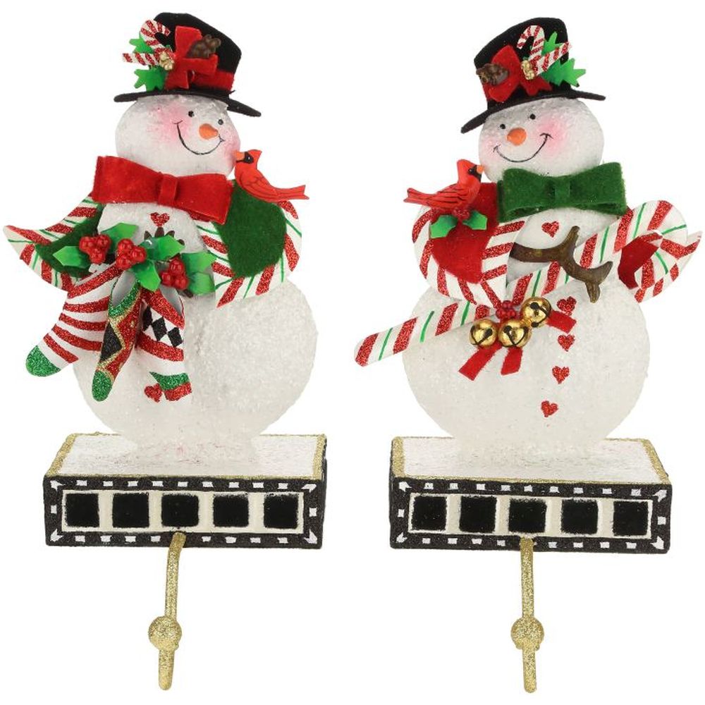 Mark Roberts Christmas 2022 Snowman Stocking Holder, Assortment Of 2 10 Inches