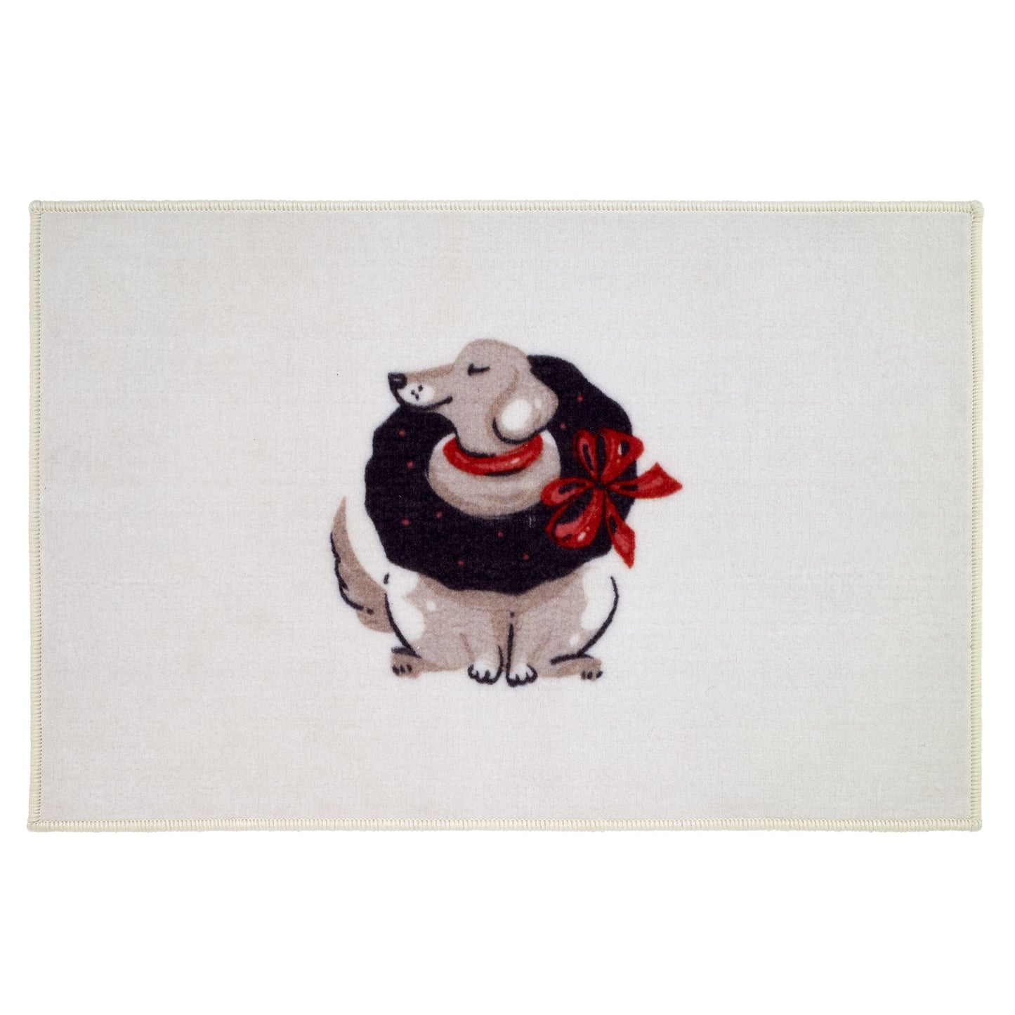Avanti Linens Holiday Dogs White Rug - Polyester, 20" x 30"