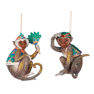 Goodwill Exotic Monkey Ornament Brown/Green 9Cm , Set Of 2, Assortment