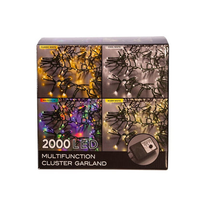 Kurt Adler 2000-Light 65' Multi-Color LED Cluster Light Set, MultiColor
