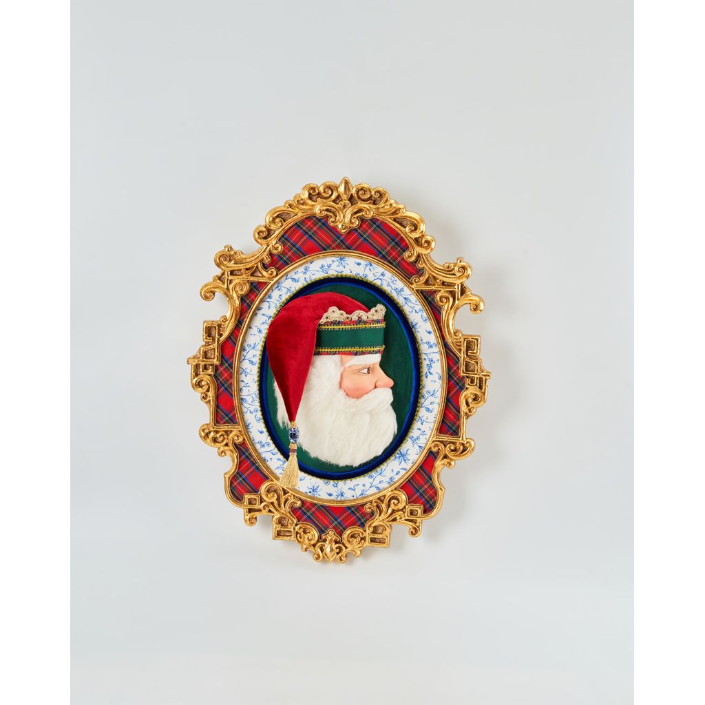 Katherine's Collection 2022 Chinoiserie Santa Wall Piece, 9.25"x3.25"x23.5". Gold