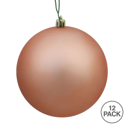 Vickerman 3" Rose Gold Matte Ball Ornament, 12 per Bag, Plastic