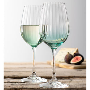 Galway Erne Wine Glass, Set of 2 in Aqua, Glass