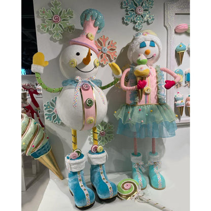 December Diamonds Snow Cream Shoppe 51" Snow Princess With Ice Cream Figurine