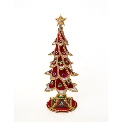 Katherine's Collection 2022 Chinoiserie Tabletop Tree, 27" Red Polyester