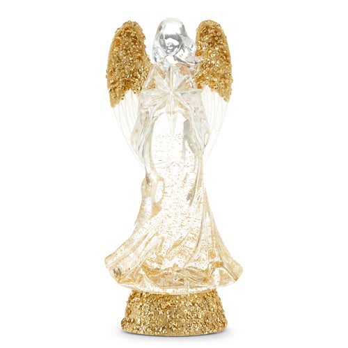 Raz Holiday Water Lanterns 2023 13" Lighted Angel With Gold Swirling Glitter
