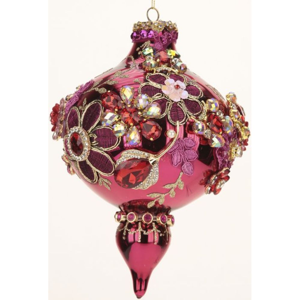 Mark Roberts Christmas 2023 King's Jewel Finial Ornament, Red Shiny