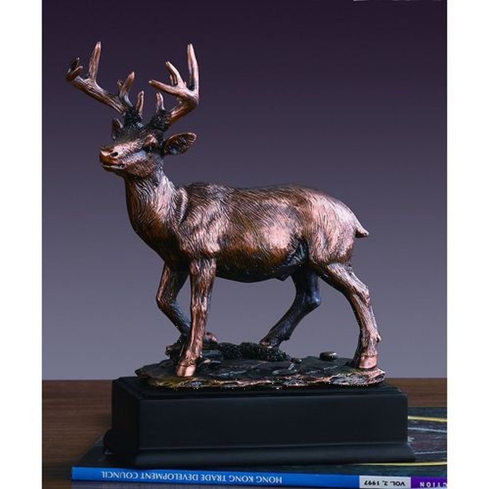 Treasure of Nature White Tail Deer Statue, Bronze, Resin, 8.5" x 7"