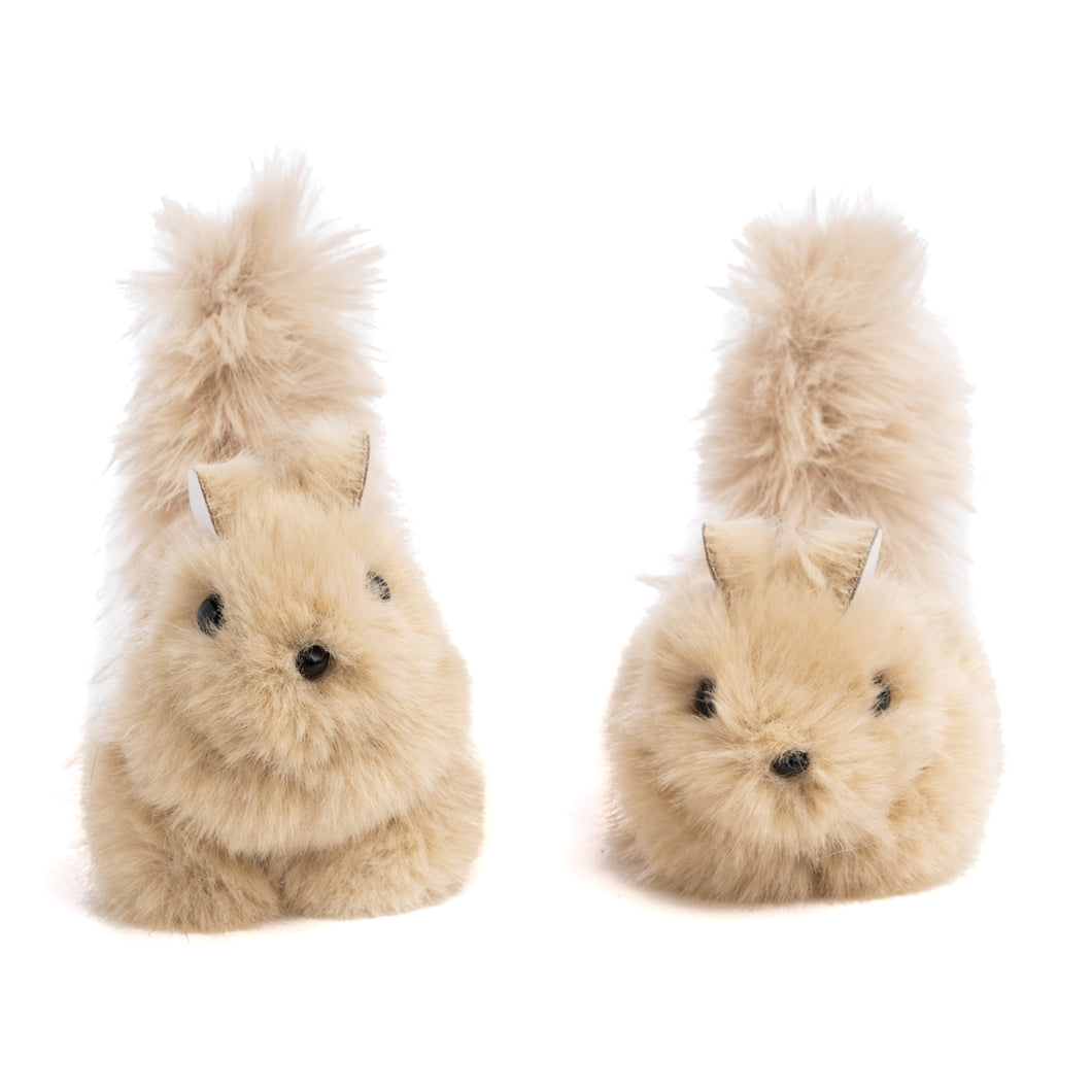 Goodwill Furry Squirrel Two-tone Light Brown/Cream 13Cm, Set Of 2, Assortment
