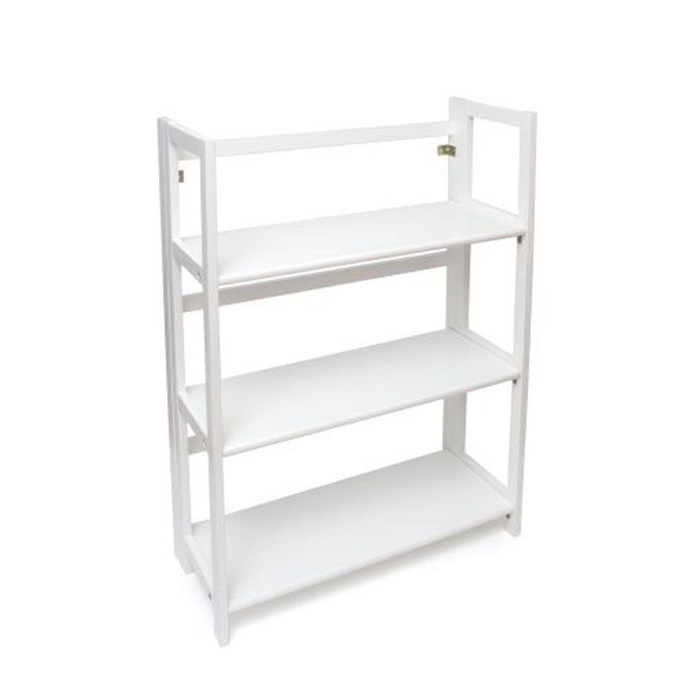 Lipper International 3 Shelf Folding Bookcase, White Finish, Wood