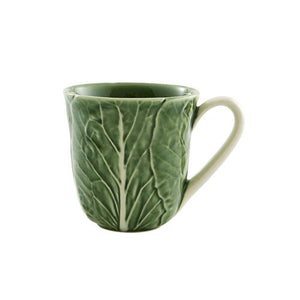 Bordallo Pinheiro Cabbage Mug, Green, Earthenware, 5"