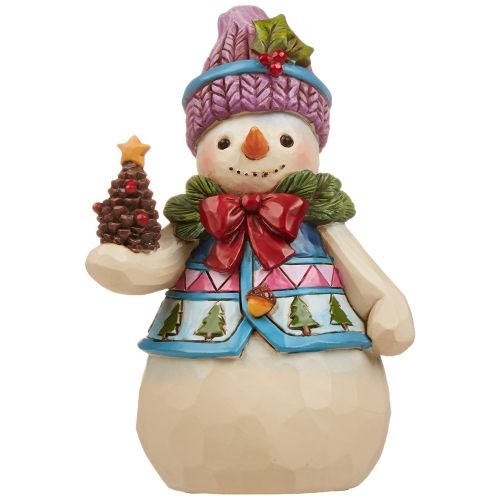 Enesco Heartwood Creek Snowman with Pinecone Figurine, 5"