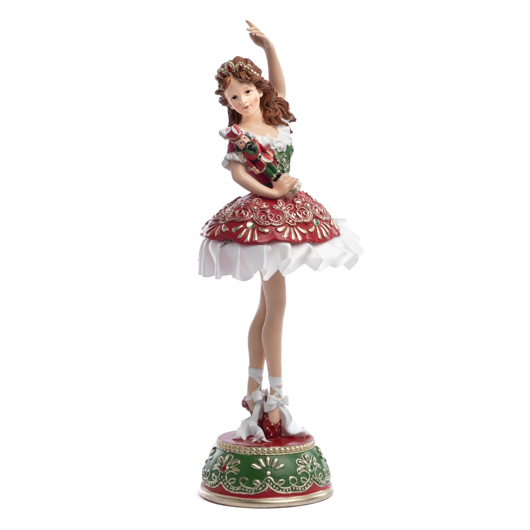 Goodwill Tulle Ballerina With Nutcracker On Stand Two-tone Red/Green 29Cm