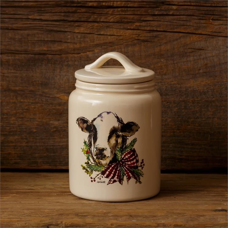 Your Heart's Delight Audrey's Farmhouse Christmas - Canister, Cow, Dolomite