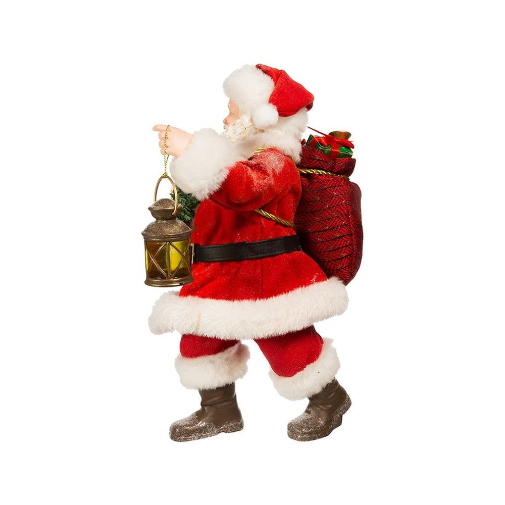 Kurt Adler 10.5 Fabriche Santa With Wreath and Lantern – Lijo Décor