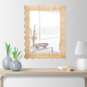 Two's Company Wicker Weave Hand-Crafted Wall Mirror