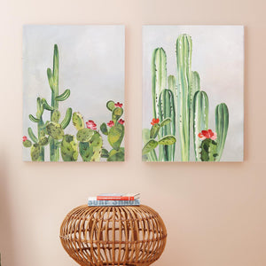 Two's Company Sonoran Scenery Cacti Wall Art, Set of 2, Hand-Painted