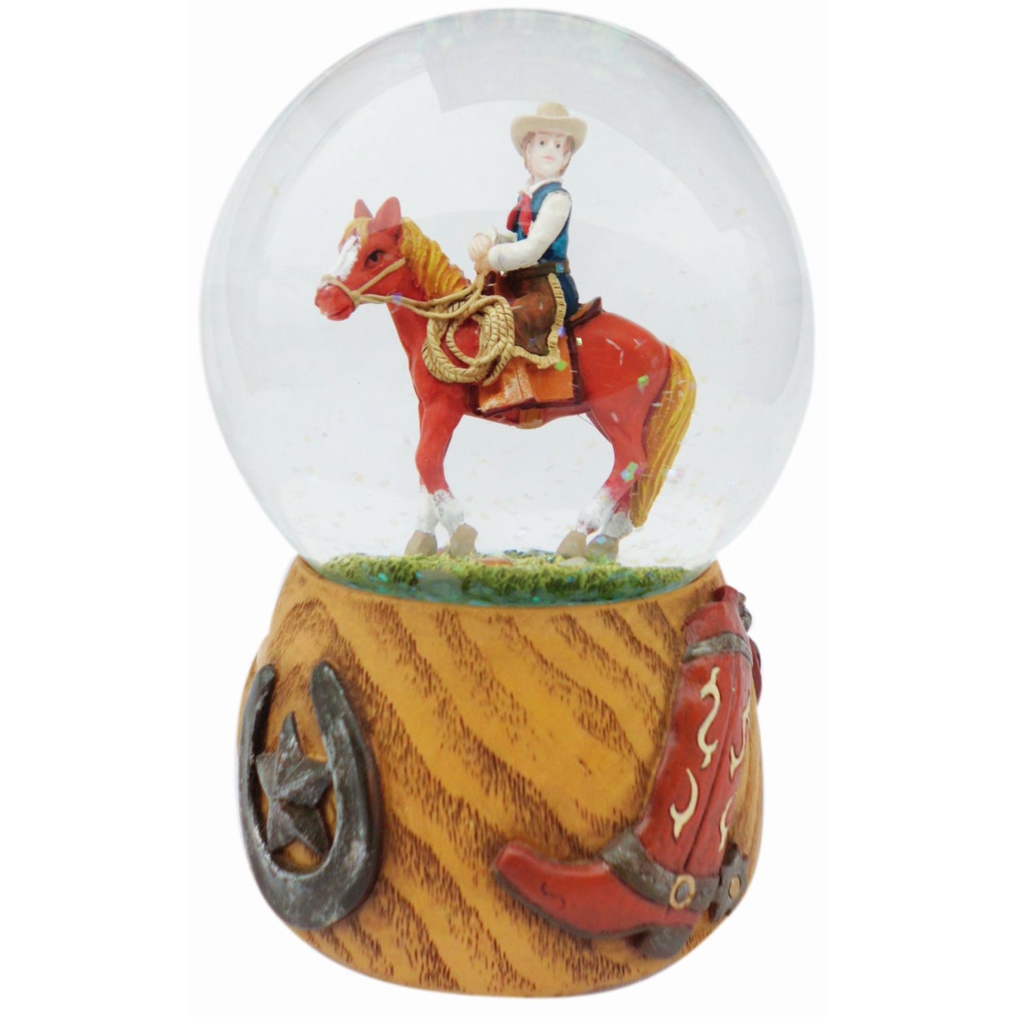 Musicbox Kingdom 3.9" Snow Globe Cowboy Turns To The Sound Of A Famous Melody